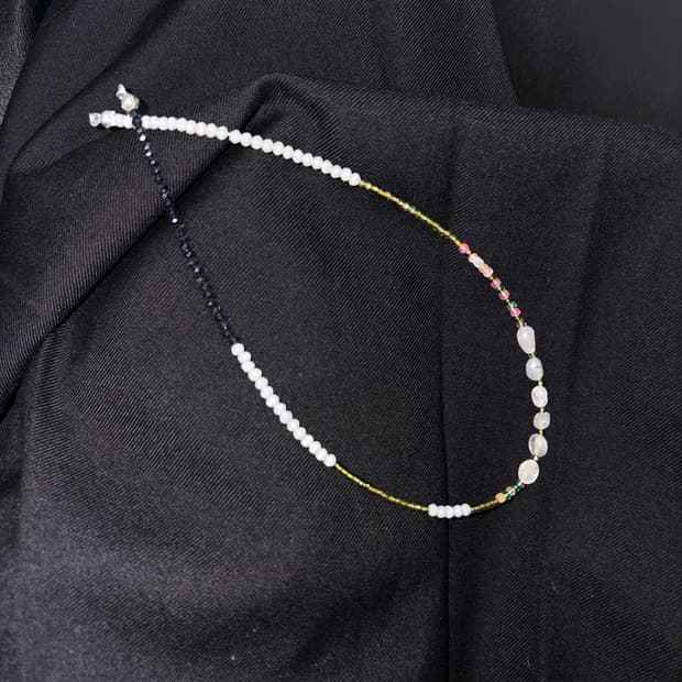 White stone beaded necklace