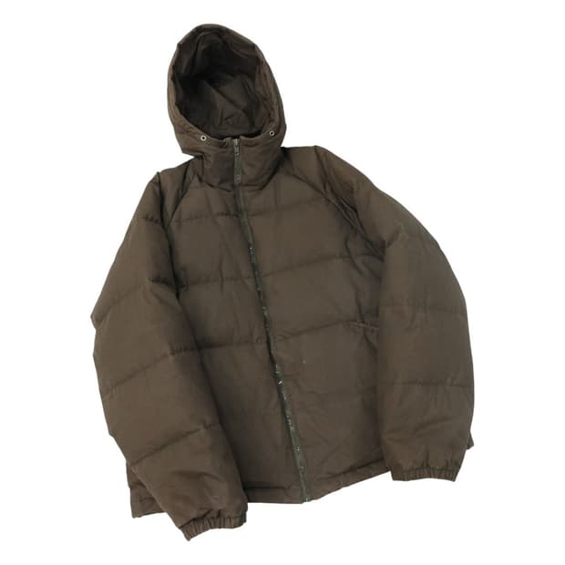 AS KNOW AS DE BASE 빈티지 브라운 후디 다운 패딩 (M)