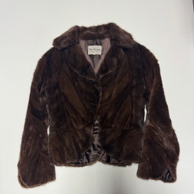 여성 대경모피 밍크 100% 밍크 크롭 자켓 S