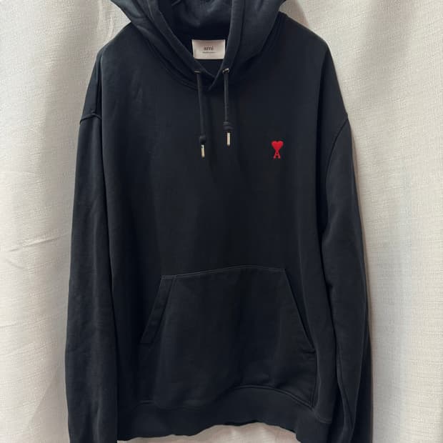 아미 ami 스몰로고 자수 오가닉 코튼 후드티 XXL(XL~2XL)