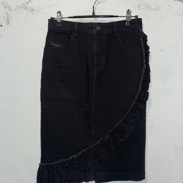 디젤 프릴 데님 스커트