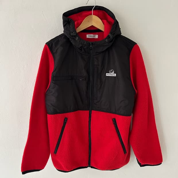 Vtg Peanuts Fleece Hoodie jacket.