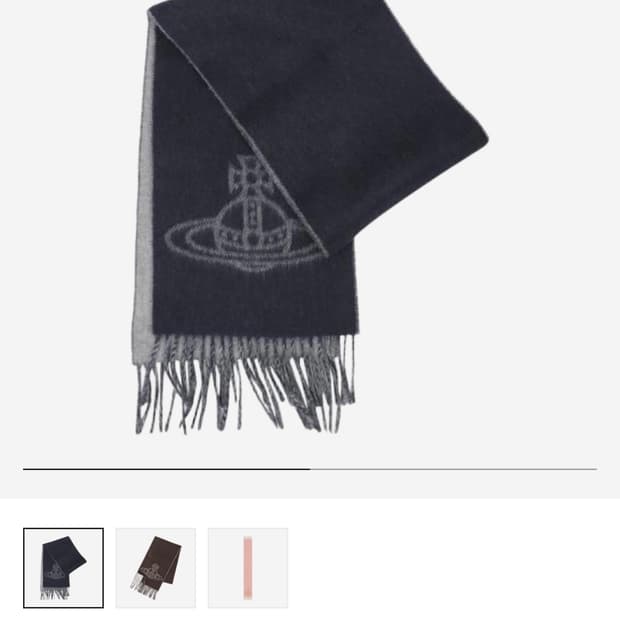 비비안웨스트우드 양면 머플러 네이비 그레이 (정품)