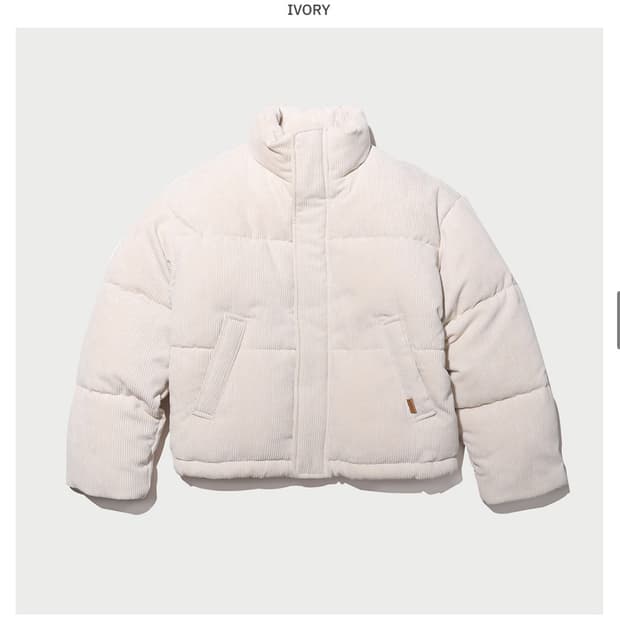 후아유 코듀로이 숏푸퍼(아이보리)