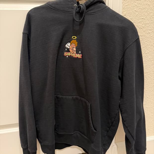 슈프림 엔젤 후드티 스웨트셔츠 블랙