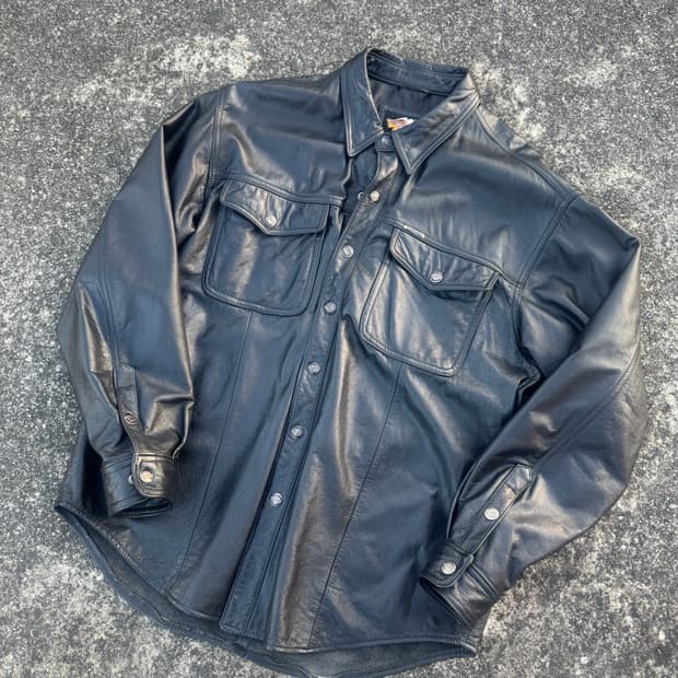 90s 빈티지 할리데이비슨 가죽 레더 셔츠 자켓 XL
