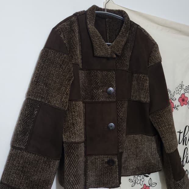 일본빈티지 패치워크 세미 오버핏 무스탕