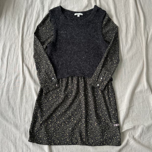 써스데이아일랜드 믹스 니트 원피스 S