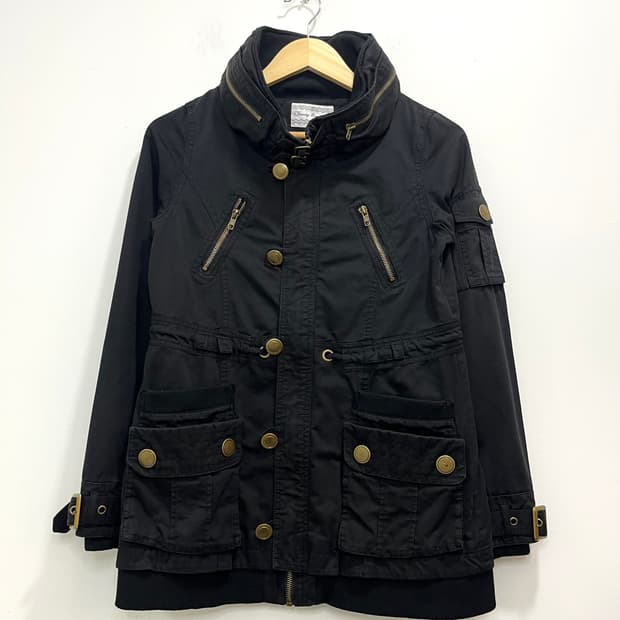 일본 빈티지 락펑크 락시크 금속 단추 집업 자켓 