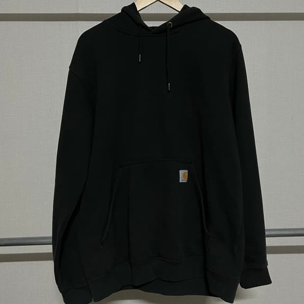 칼하트 블랙 기모 후드티 M