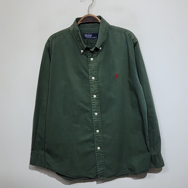(XL) 랄프로렌 폴로 남방 녹색 로고 셔츠 미국판 