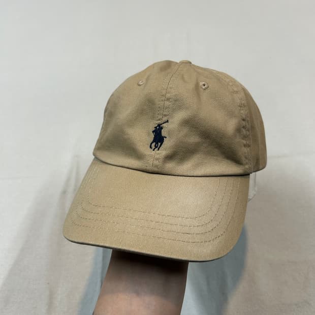 폴로 랄프로렌 베이지 치노 볼캡 모자