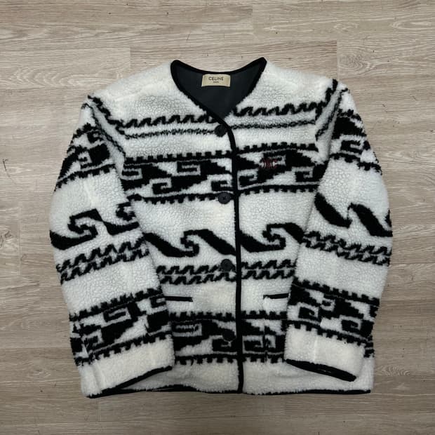 셀린느 파리 여성 자카드 덤블 플리스 후리스 자켓 90-95-165