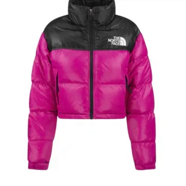 노스페이스 노페 눕시 숏 크롭 패딩 푸시아 핑크