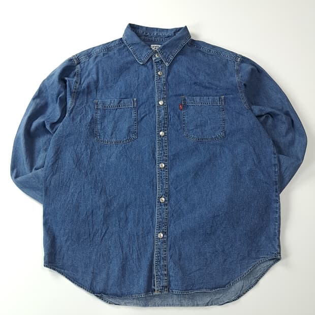 CA470 XL 리바이스 레드탭 90s 인디고 데님 셔츠 남방