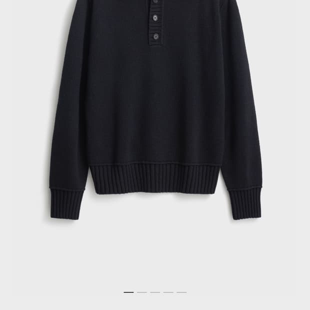 [3] 포터리 울 코튼 폴로 니트 블랙 L