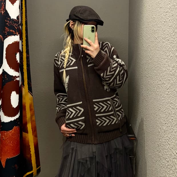 노르딕 누빔 니트집업