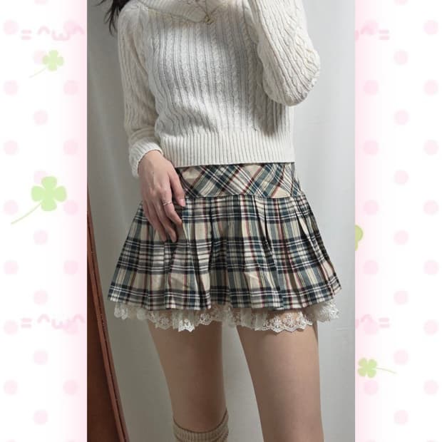 엑시즈팜 화이트 레이스 니트