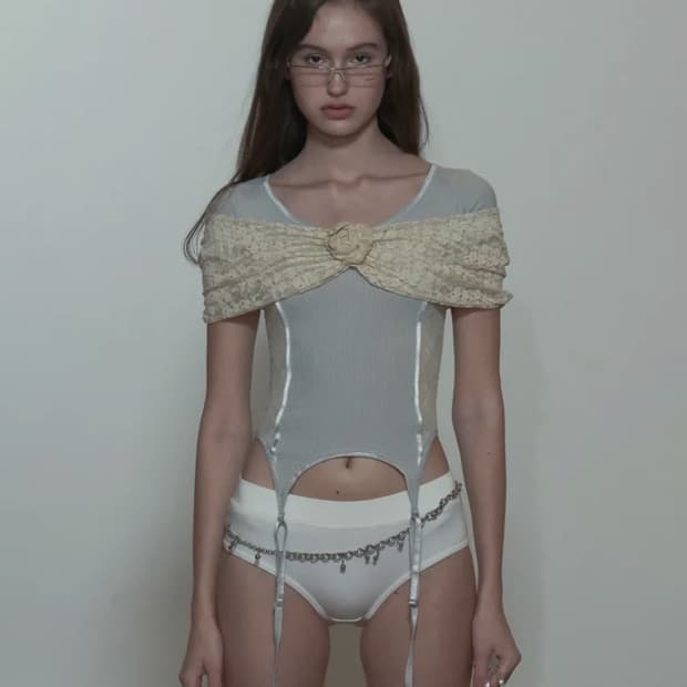 스컬프터 코르셋 유넥 티 corset u neck tee