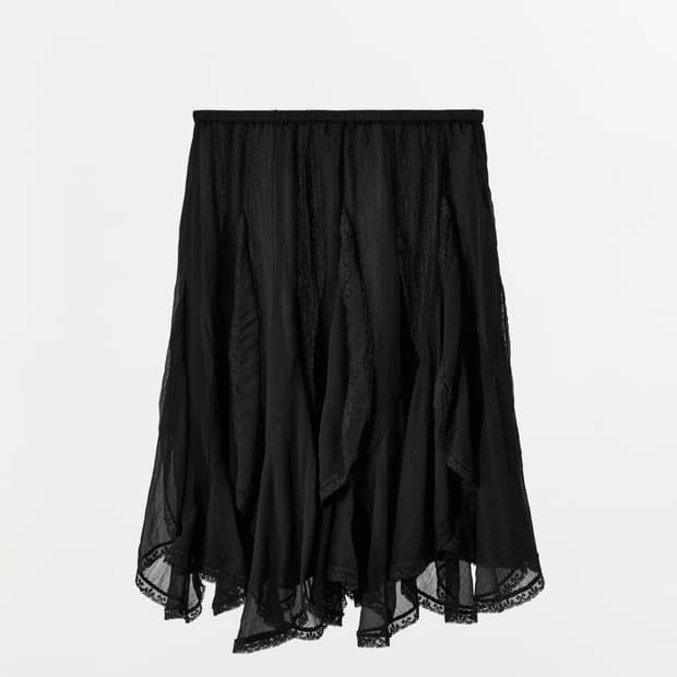 zara 바이럴 러플 레이스 스커트 M
