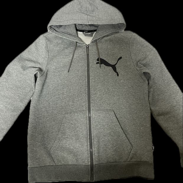 퓨마 백프린팅 후드집업 그레이 M