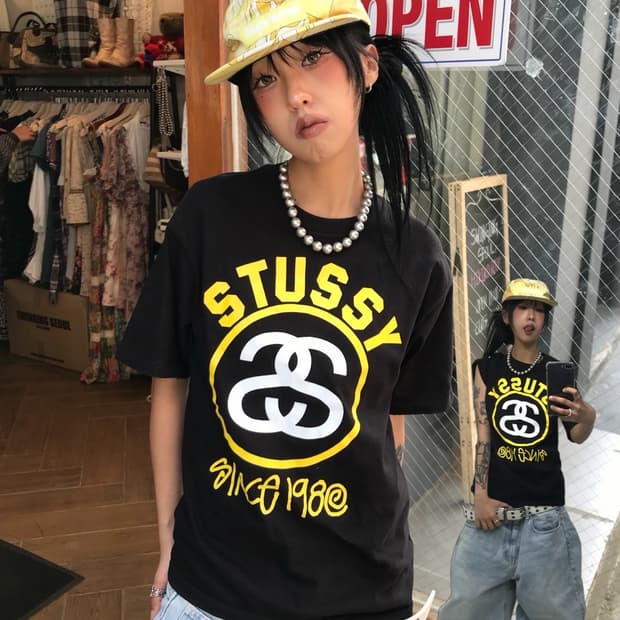Stussy Yellow Logo T-shirt
