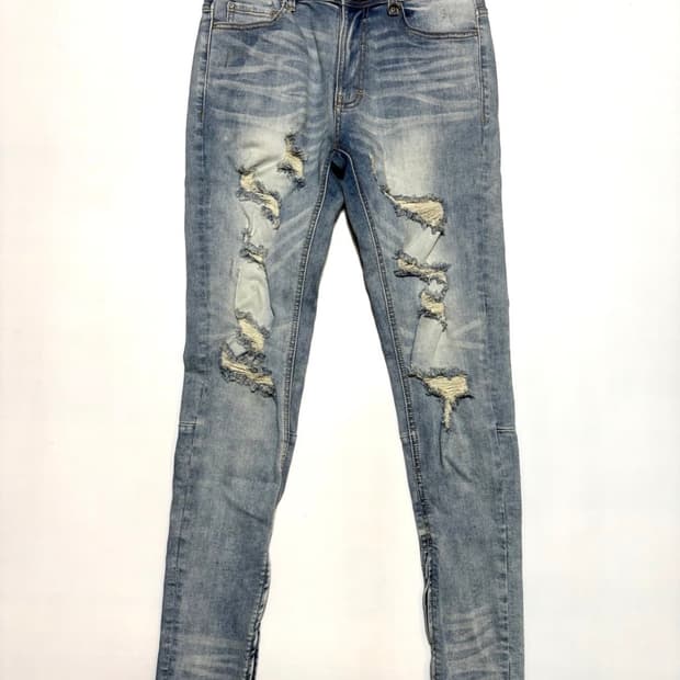 하이퍼데님 라이트블루 지퍼 진