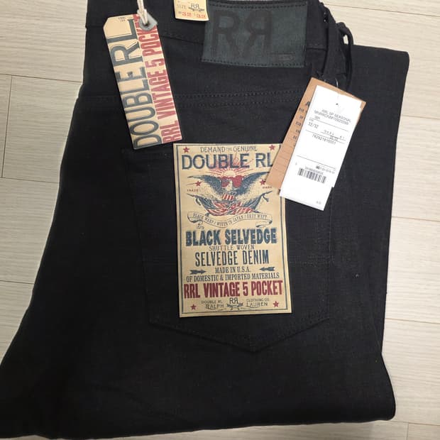 RRL 빈티지 5포켓 블랙온블랙 32×32