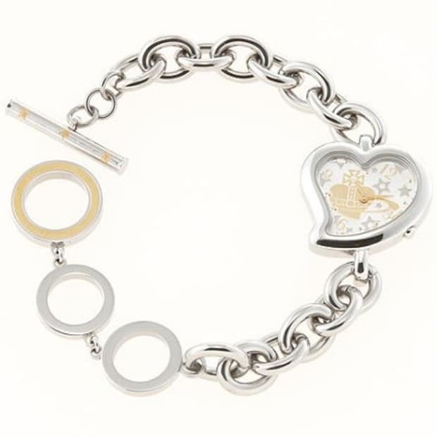 비비안웨스트우드 실버 골드 하트 시계