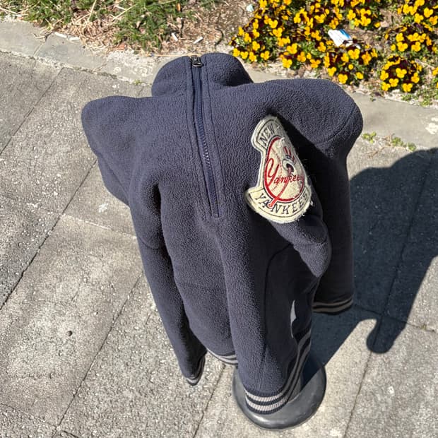 vintage yankees fleece half zip up