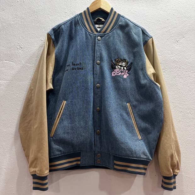 오베이 케어 데님 바시티 자켓M