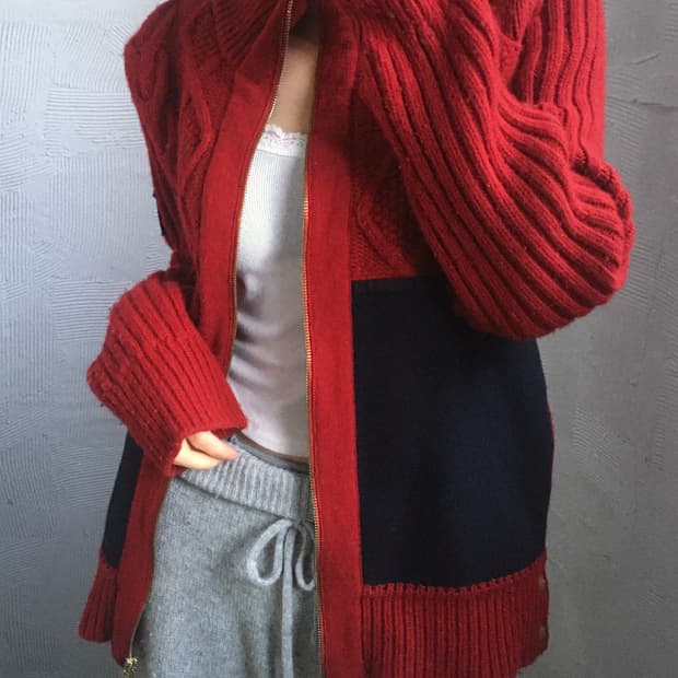 Moncler 몽클레르 감마 레드 니트 집업