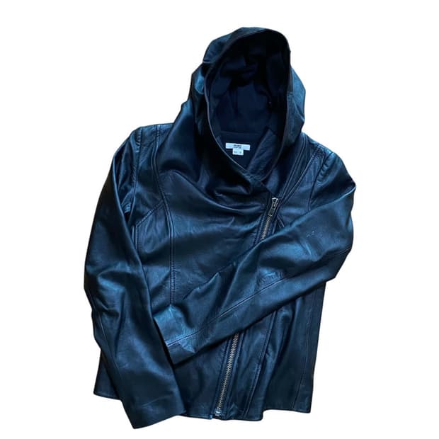 Asymmetric Zip Leather Jacket