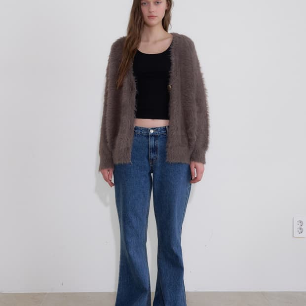 헤더먼트 테디 포켓 가디건 코코아