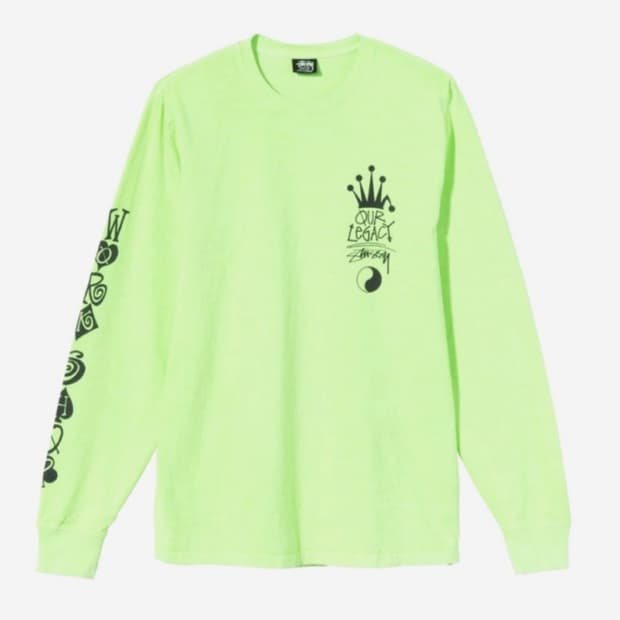 새상품) 아워레가시 스투시 크라운 롱슬리브 티셔츠 그린 L