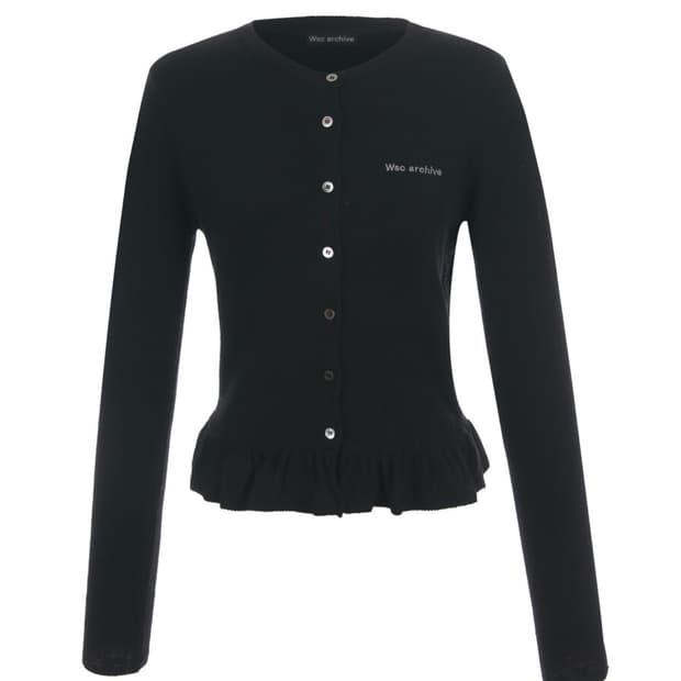 Frilling knit cardigan 001