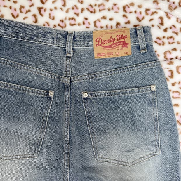 Develop vintage 데님 7부 반바지 