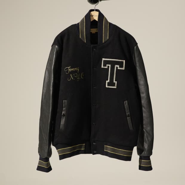 타미힐피거 울 레더 바시티 자켓