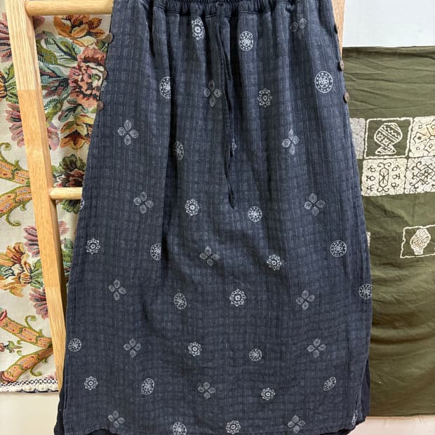 히피 에스닉 오리엔탈 패턴 치마 바지