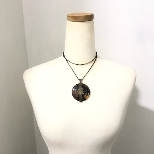 빈티지 앤틱 브라운 써클 목걸이 오리엔탈 페어리 그런지 갸루 펑크
