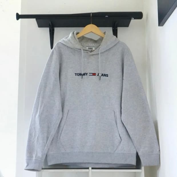 타미진스 그레이 기모 후드티 L