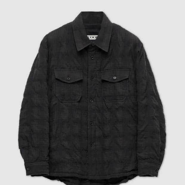 쿠어 링클 체크 패디드 아우터 셔츠 (신더차콜)