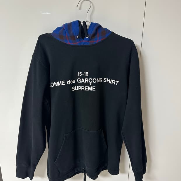 슈프림x꼼데가르송 후드 블랙 