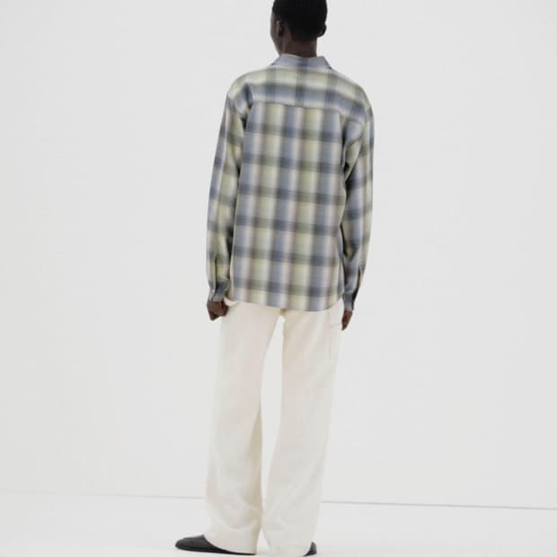 (새제품) 오라리 25AW 슈퍼라이트 울 체크 셔츠 5사이즈