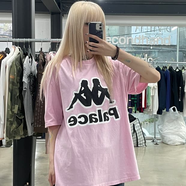 팔라스 x 카파 FW21 핑크 반팔 티셔츠