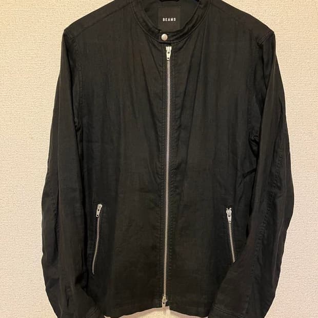 Beams 린넨 바이커 자켓  リネンライダース ジャケット