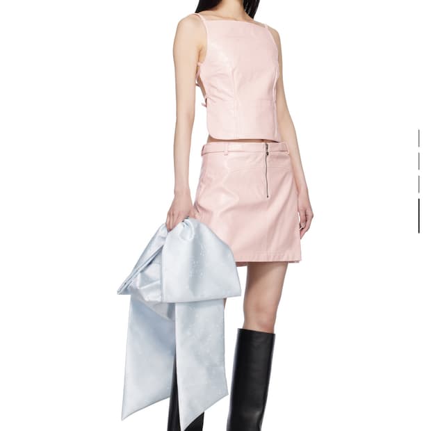 샌디리앙 핑크 레더 셋업 완전 새상품