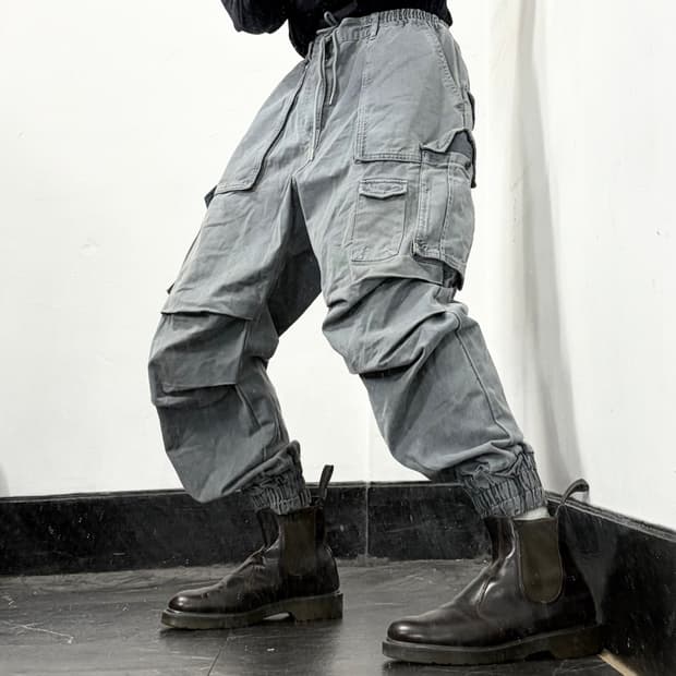 송지오 옴므 가먼트다이드 카고 조거 팬츠
