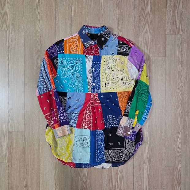 핸드 워크 반다나 커스텀 드롭숄더 셔츠