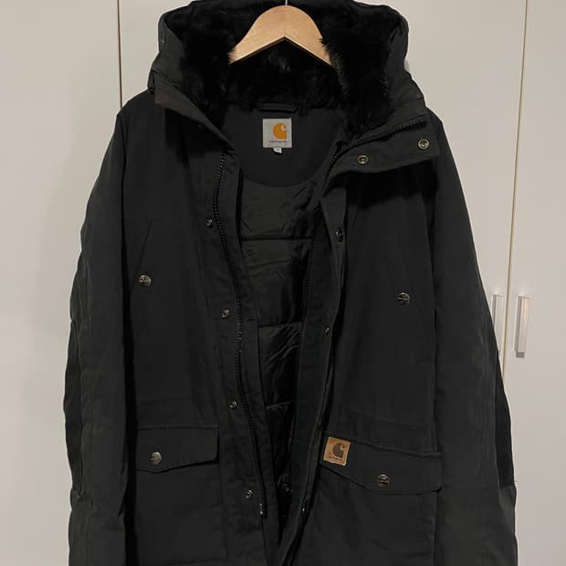 칼하트 트래퍼 파카 블랙 S